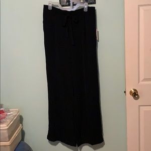 Women's Regular Fit Tie Waist Wide Leg Pants - XL